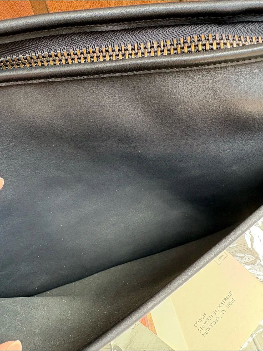 NWT XL Vintage Coach Zip Portfolio Leather Document Laptop Bag 5225 Black